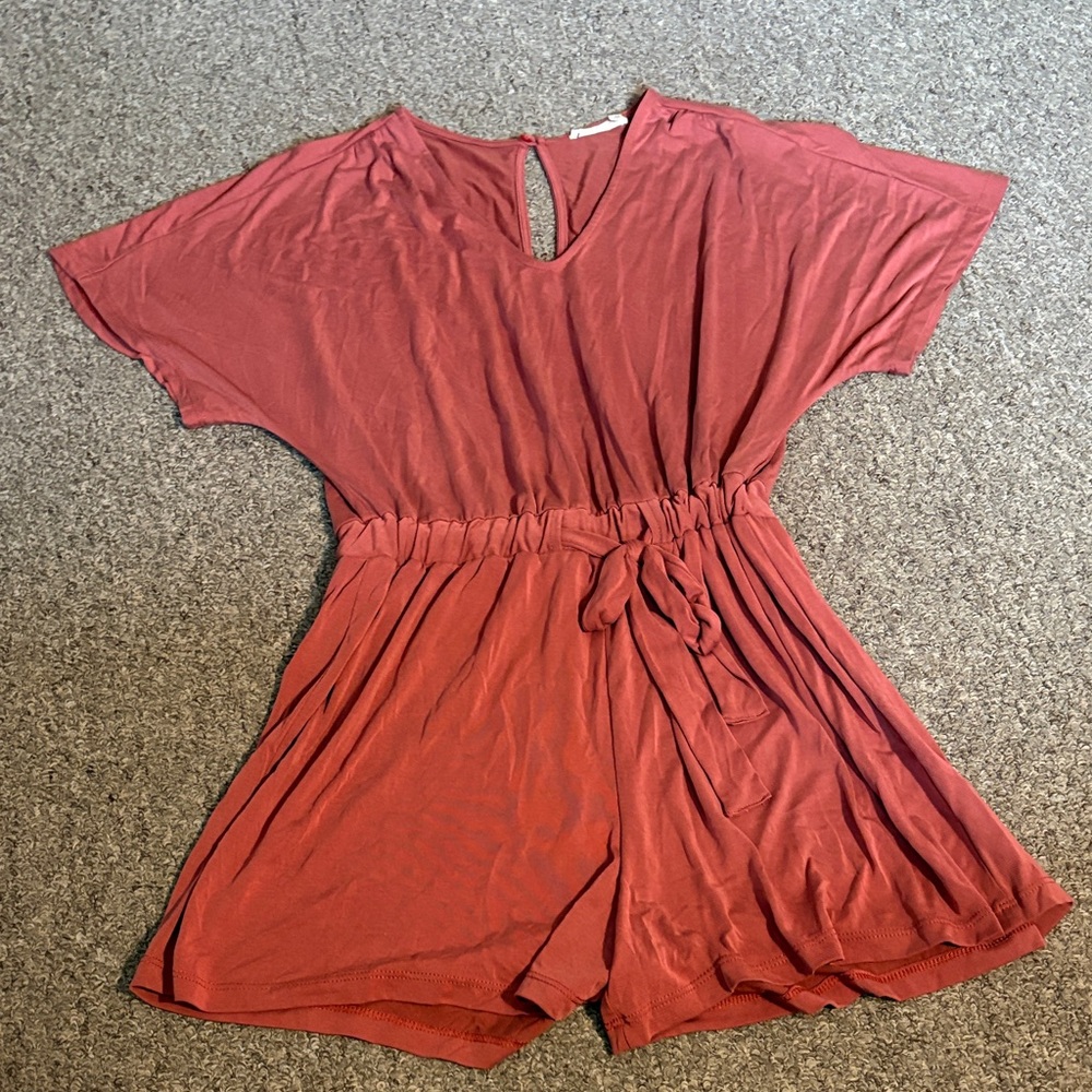 Lush Terracotta Short Sleeve Romper